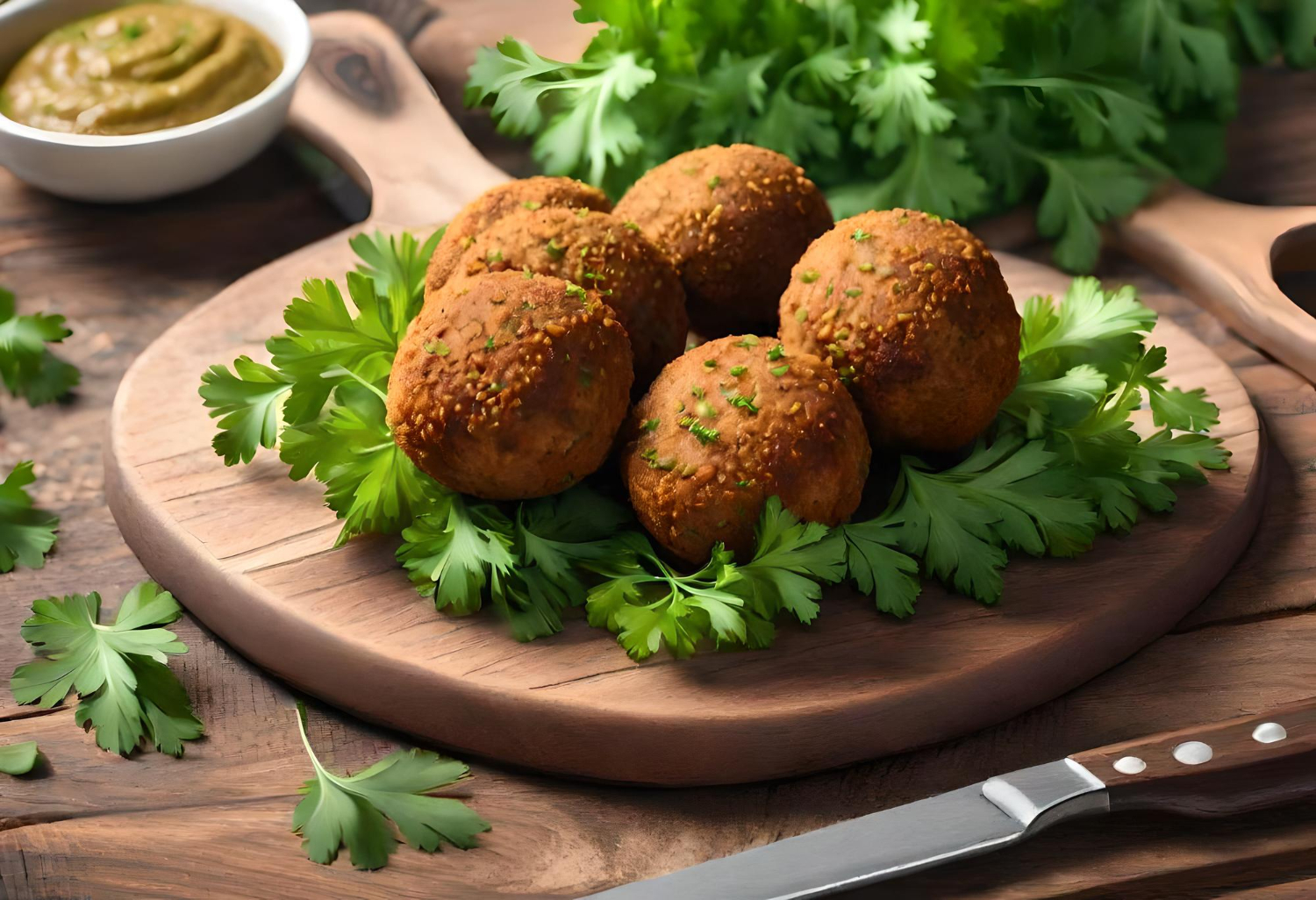 Knapperige falafelballetjes, perfect bereid in een airfryer.